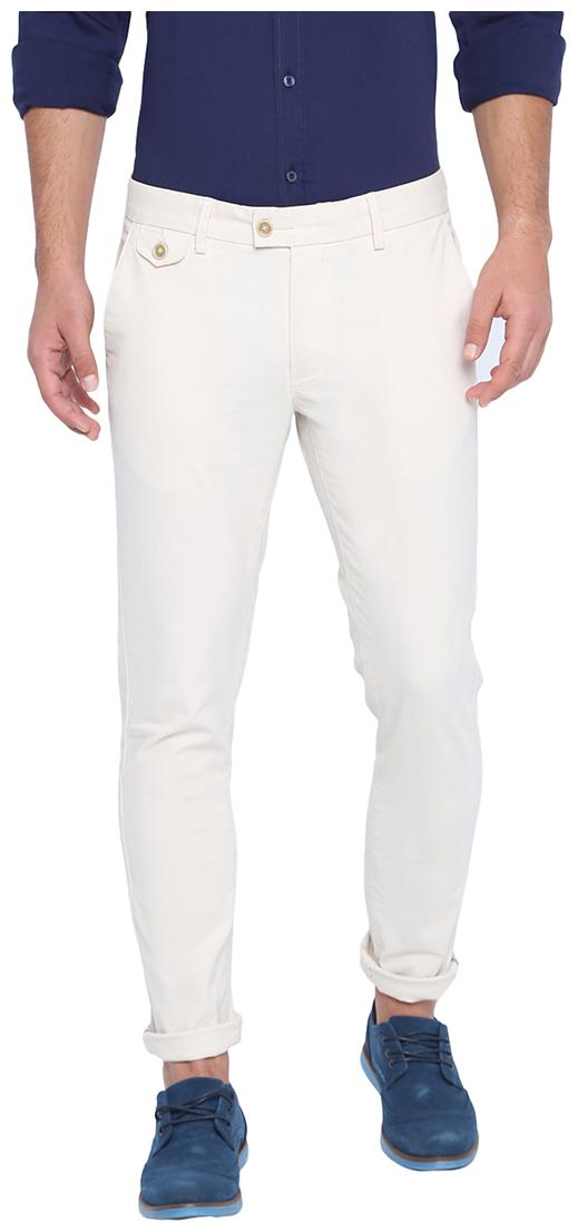 

BASICS Men Beige Solid Tapered fit Regular trousers