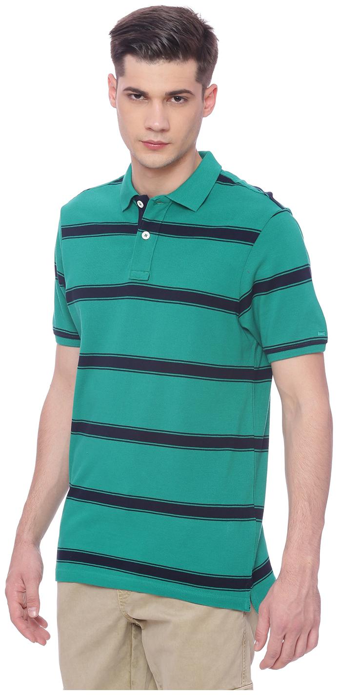 

BASICS Men Green Slim fit Cotton Polo collar T-Shirt - Pack Of 1