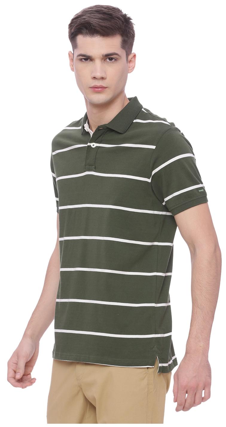 

BASICS Men Green Slim fit Cotton Polo collar T-Shirt - Pack Of 1