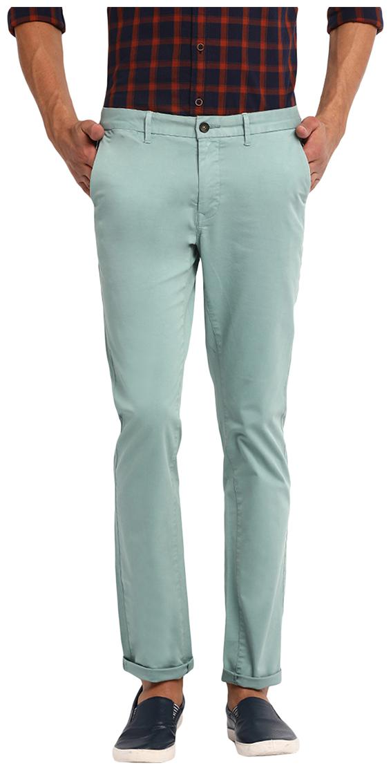 

BASICS Men Blue Solid Skinny fit Regular trousers
