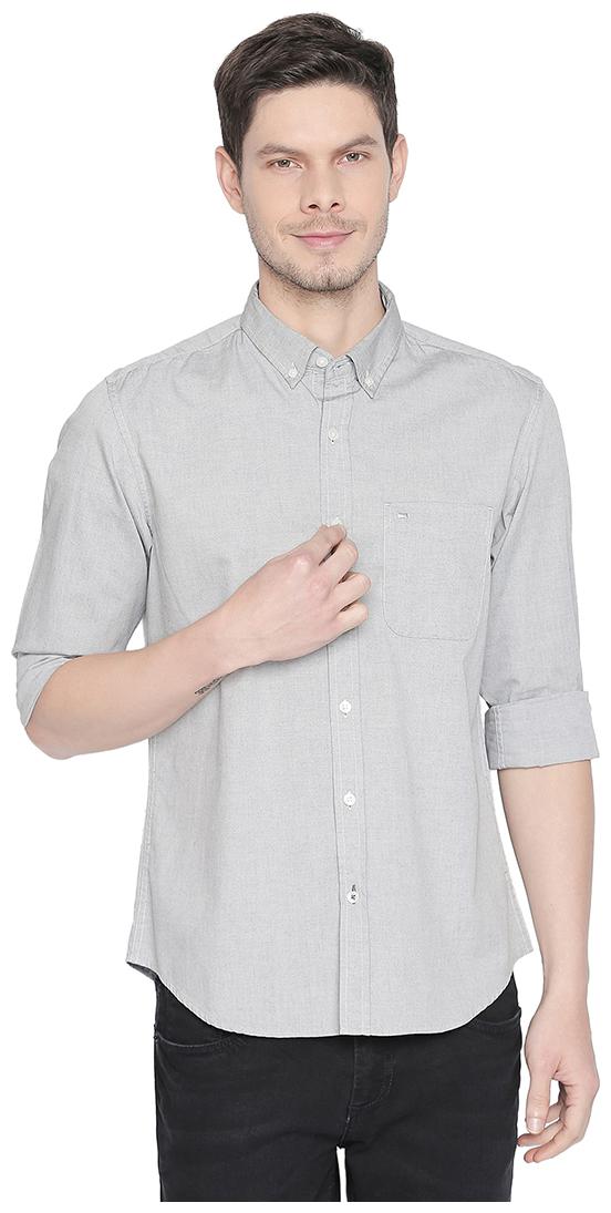 

BASICS Men Grey Solid Slim Fit Casual Shirt