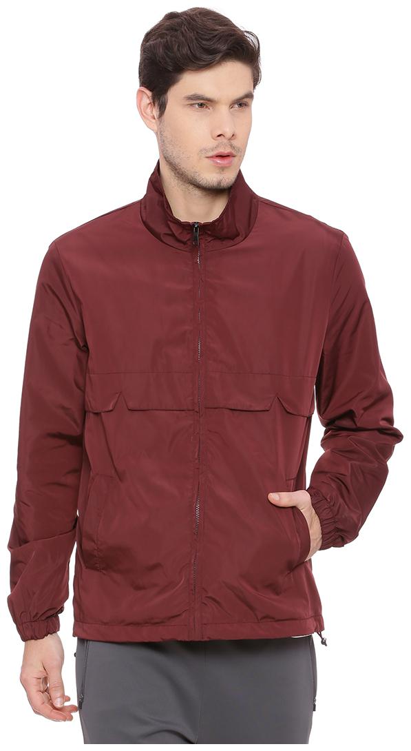 

BASICS Men Red Solid Quilted jacket