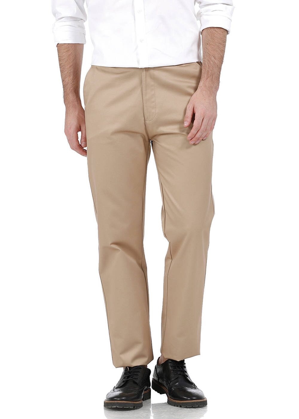 Buy BASICS Men Brown Solid Regular fit 