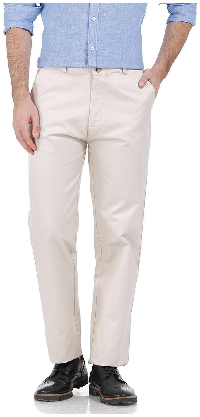 

BASICS Men White Solid Regular fit Chinos