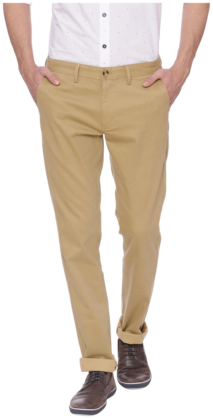 

BASICS Men Brown Printed Tapered fit Chinos