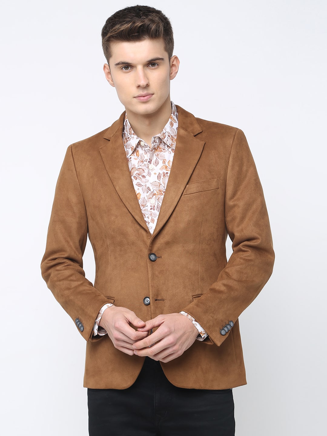 

BASICS Men Brown Solid Regular fit Single Breasted Blazer