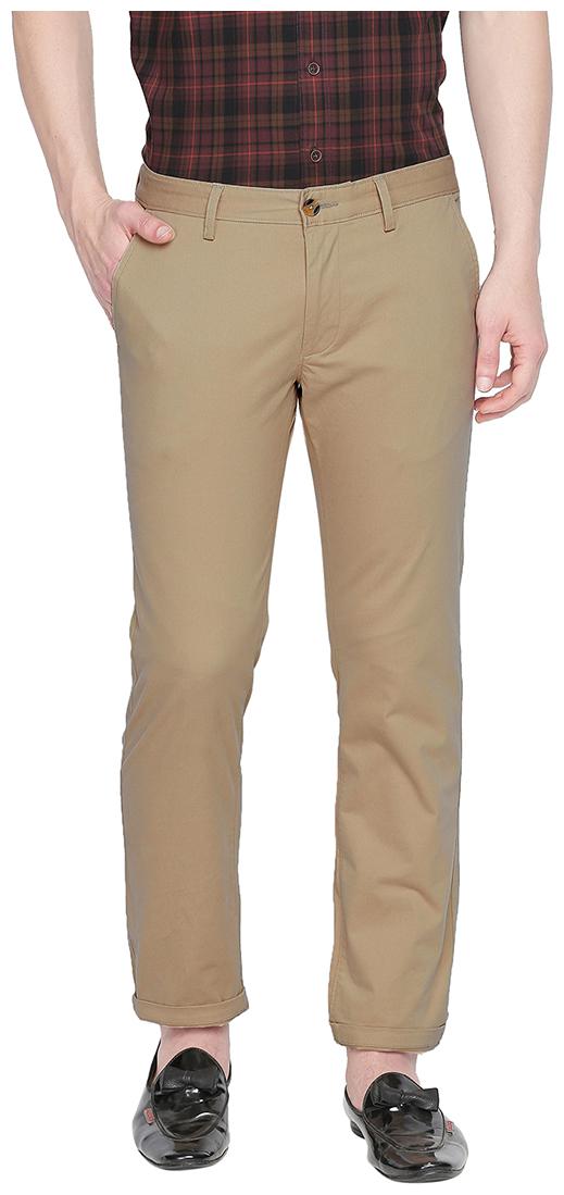 

BASICS Men Beige Textured Slim fit Chinos