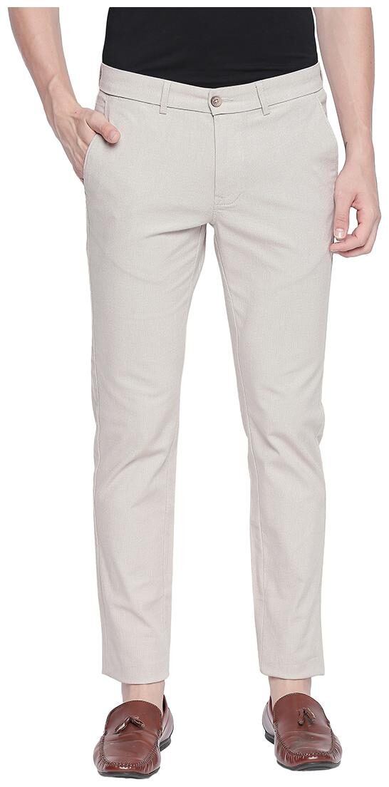 

BASICS Men Grey Solid Tapered fit Chinos