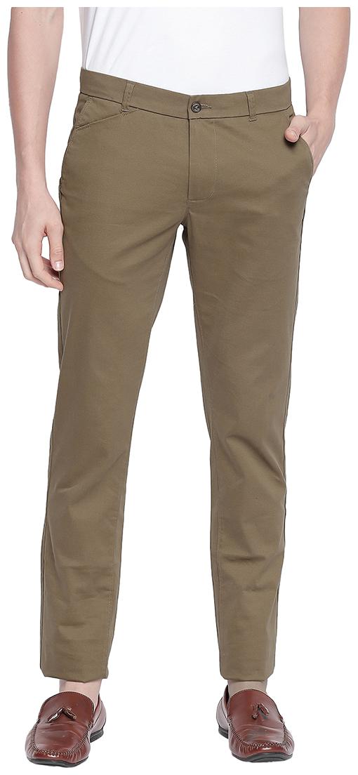 

BASICS Men Brown Solid Tapered fit Chinos