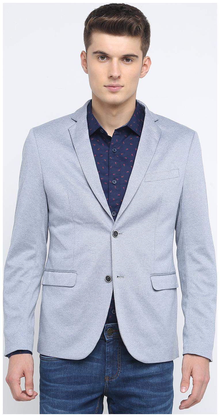 

BASICS Men Blue Solid Regular fit Single Breasted Blazer