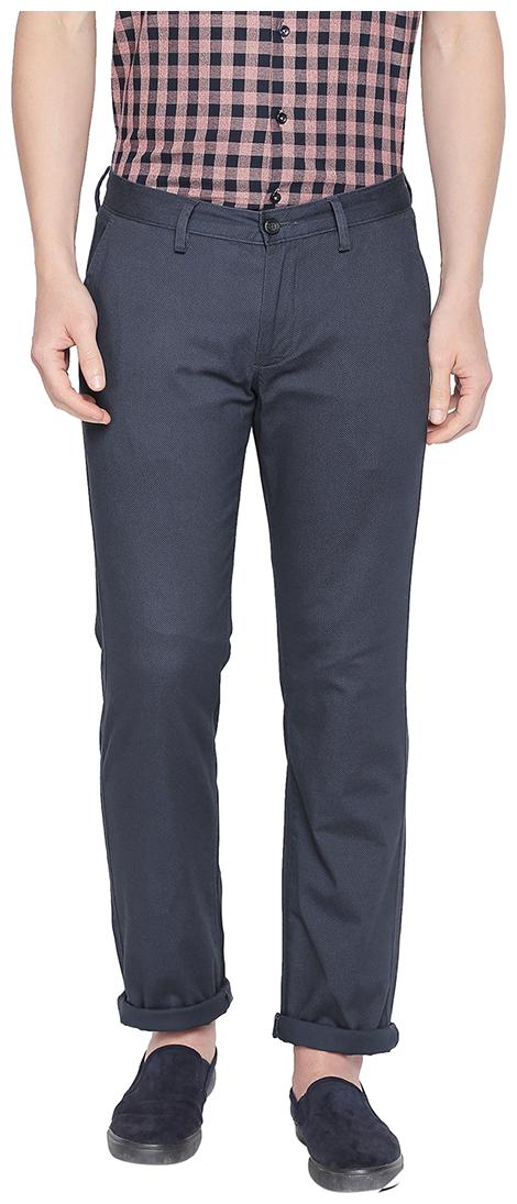 

BASICS Men Blue Printed Tapered fit Chinos