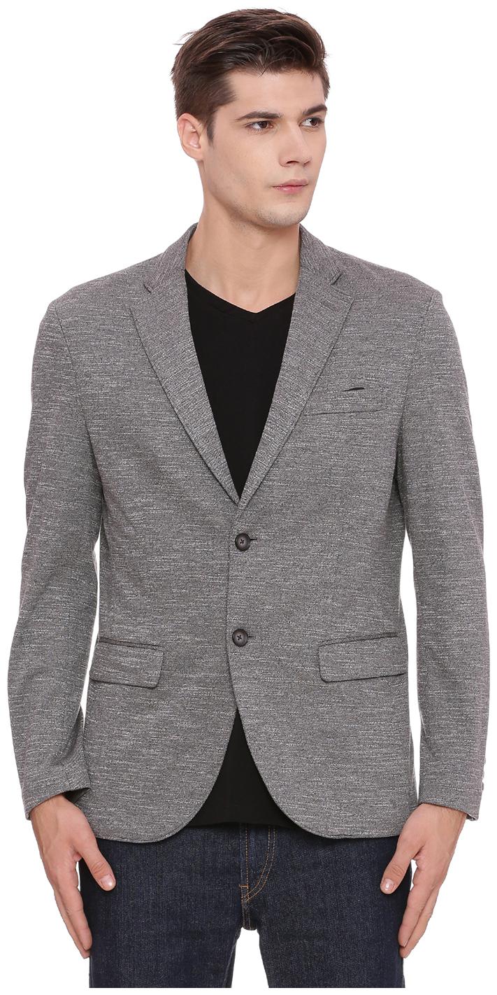 

BASICS Men Grey Solid Regular fit Single Breasted Blazer