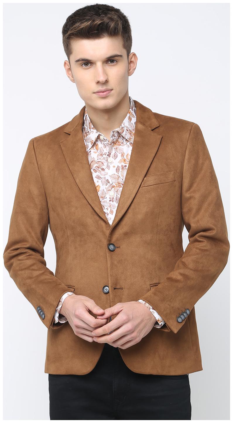 

BASICS Men Brown Solid Regular fit Single Breasted Blazer