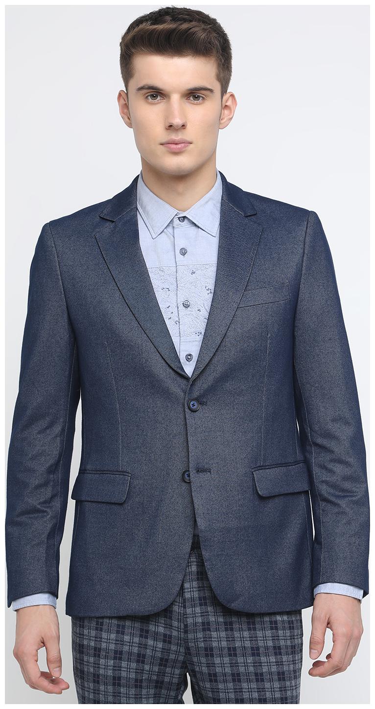

BASICS Men Blue Solid Regular fit Single Breasted Blazer