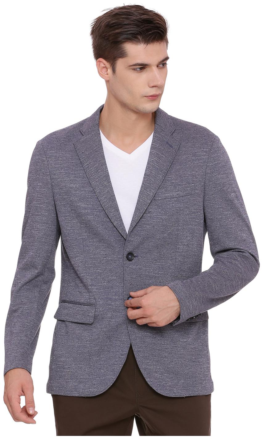 

BASICS Men Blue Solid Regular fit Single Breasted Blazer