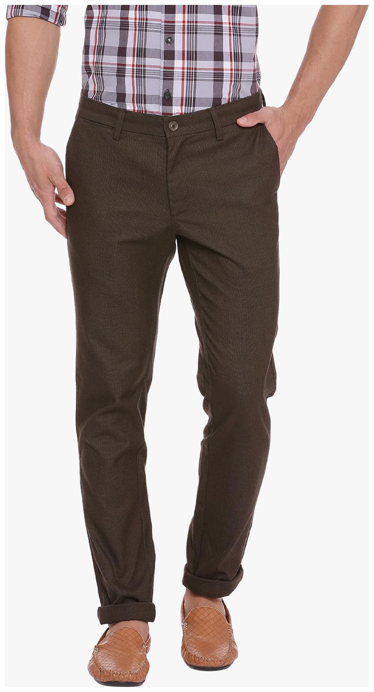 

BASICS Men Brown Solid Tapered fit Chinos