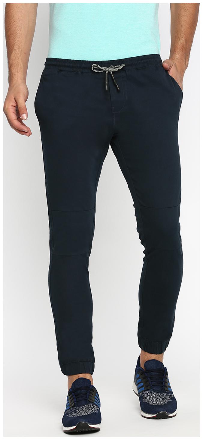 

BASICS Men Blue Solid Tapered fit Joggers