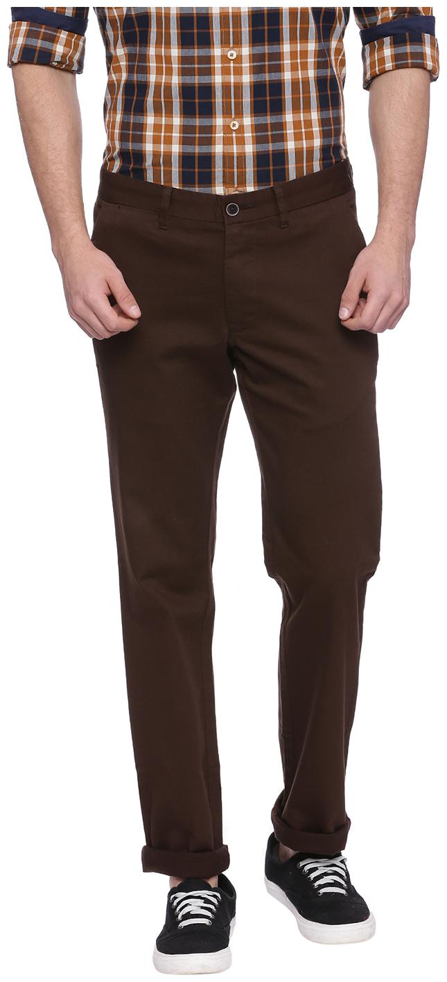 

BASICS Men Brown Solid Tapered fit Chinos