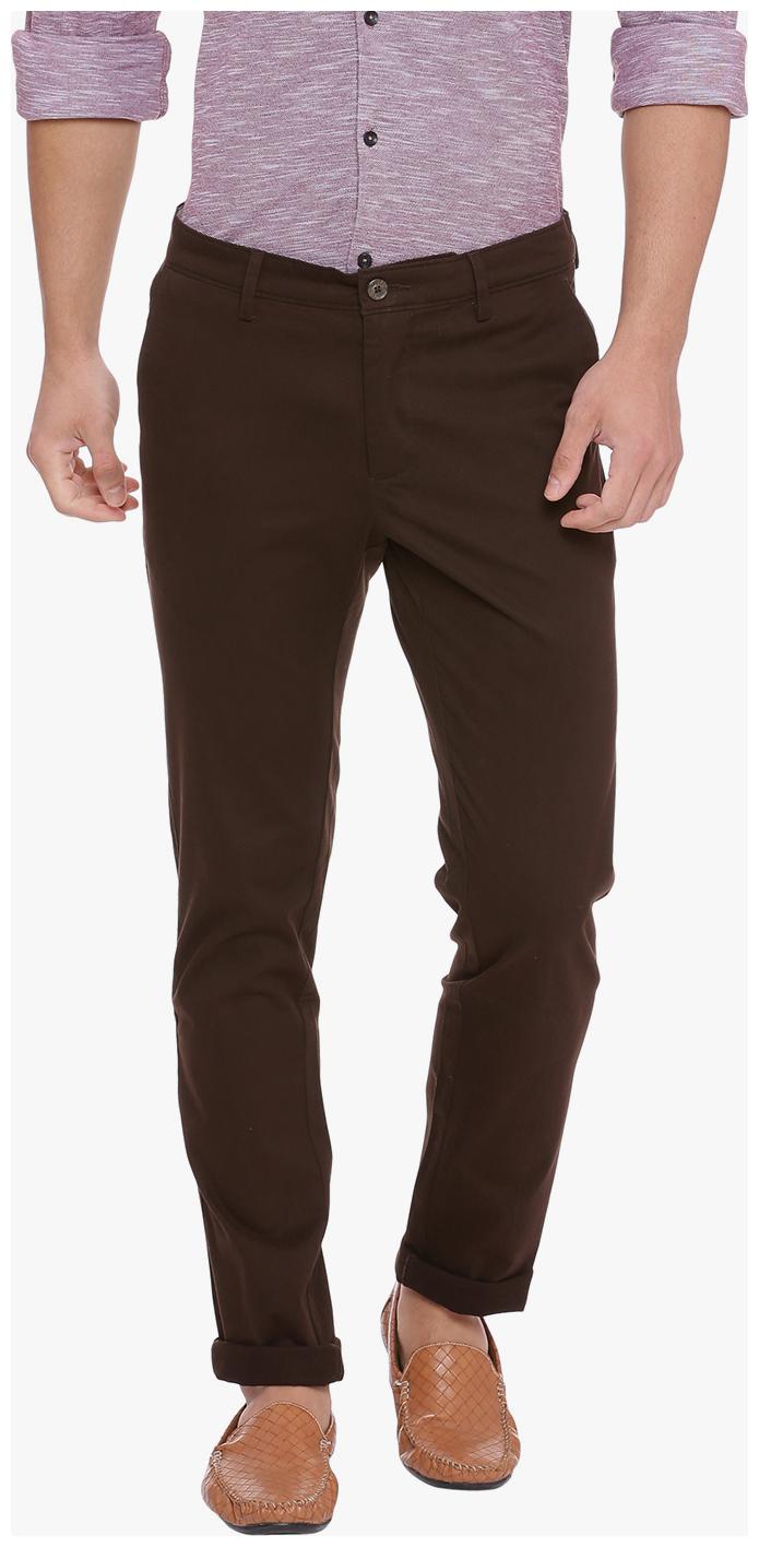 

BASICS Men Brown Solid Tapered fit Chinos
