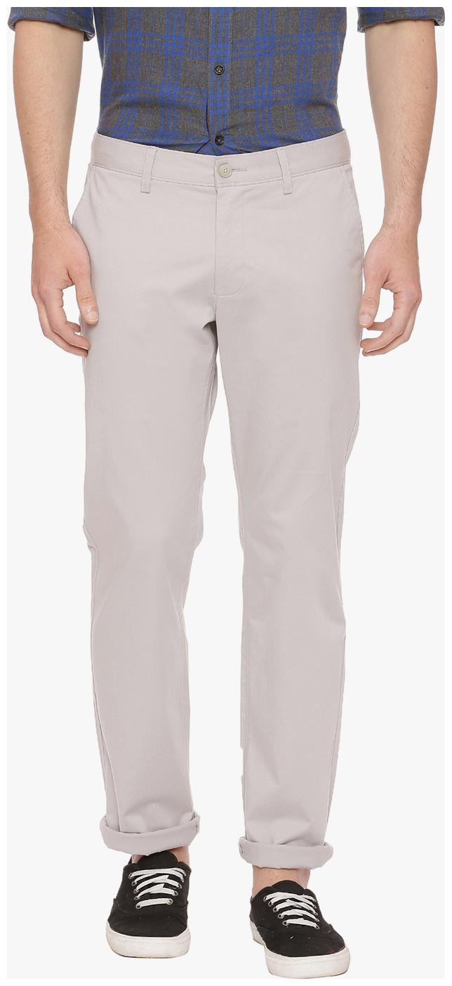 

BASICS Men Grey Solid Slim fit Chinos