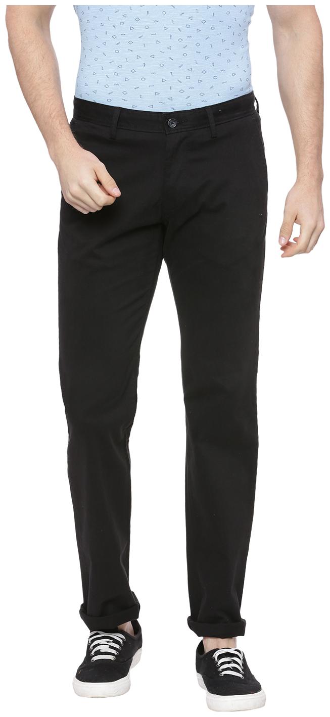 

BASICS Men Black Solid Tapered fit Chinos