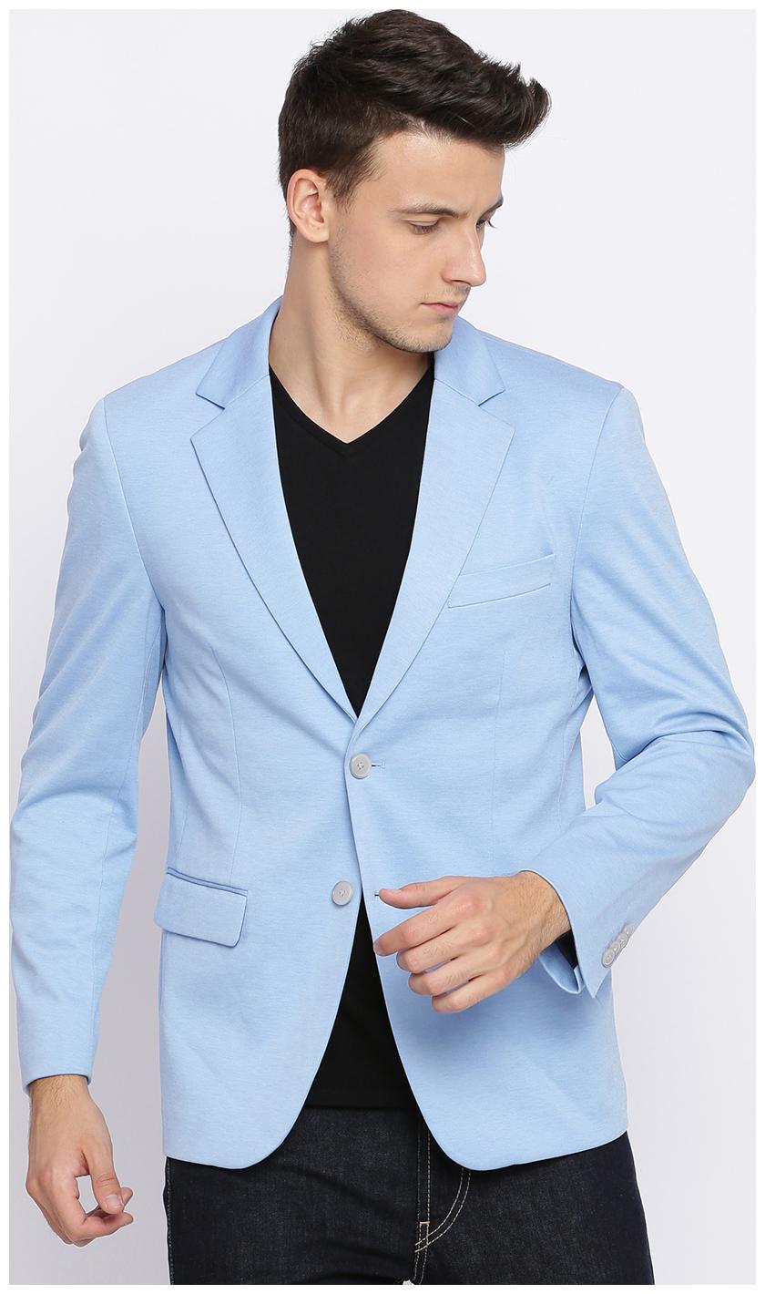 

BASICS Men Blue Solid Regular fit Single Breasted Blazer