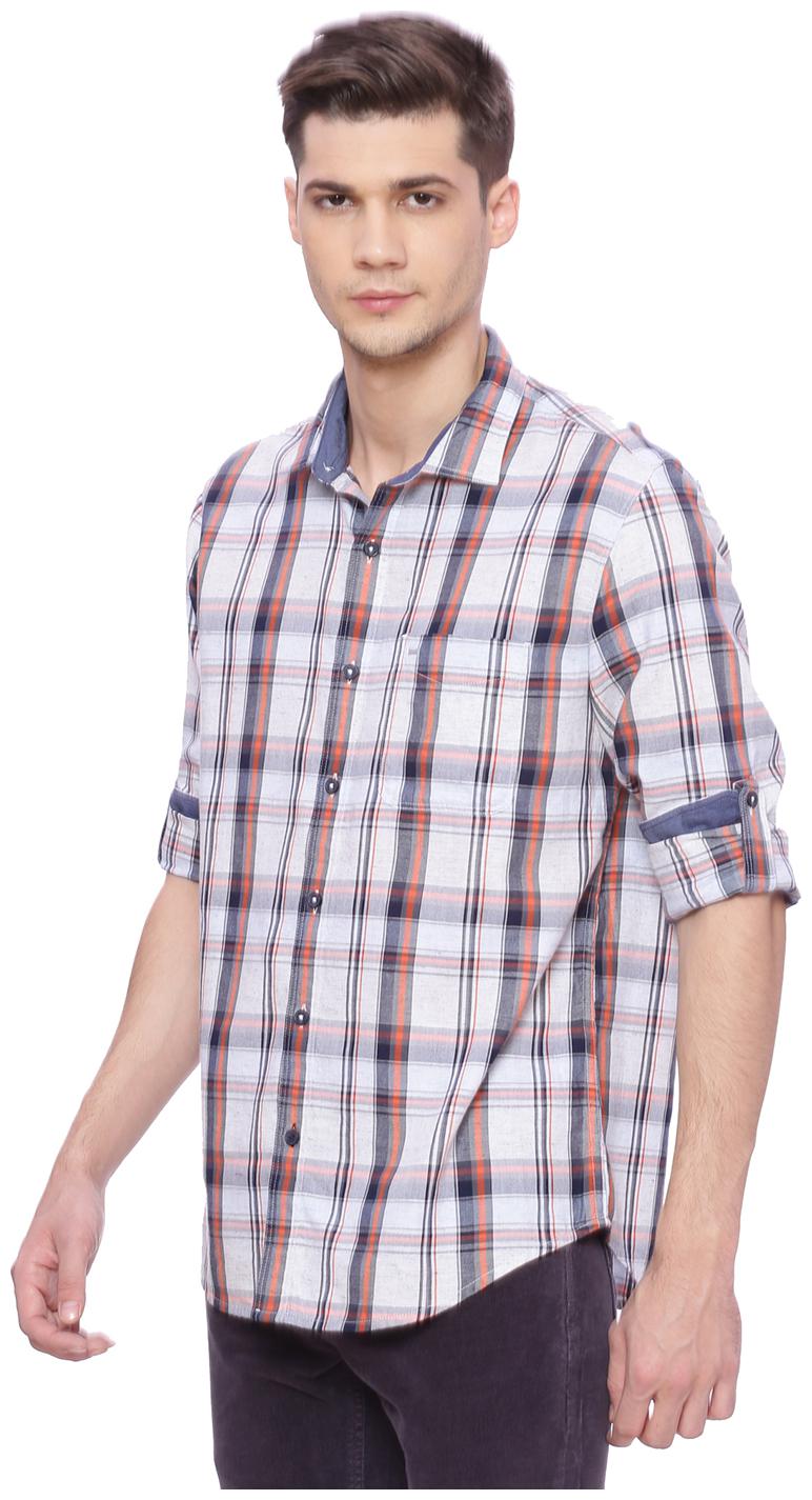

BASICS Men Multi Checked Slim Fit Casual Shirt