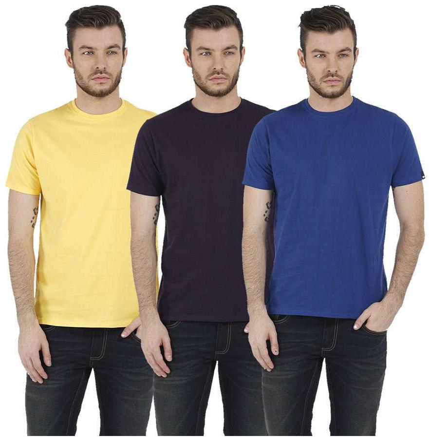 

BASICS Men Purple Slim fit Cotton Round neck T-Shirt - Pack Of 1