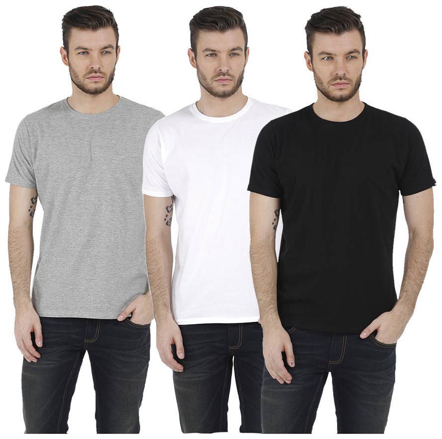 

BASICS Men Multi Slim fit Cotton Round neck T-Shirt - Pack Of 3