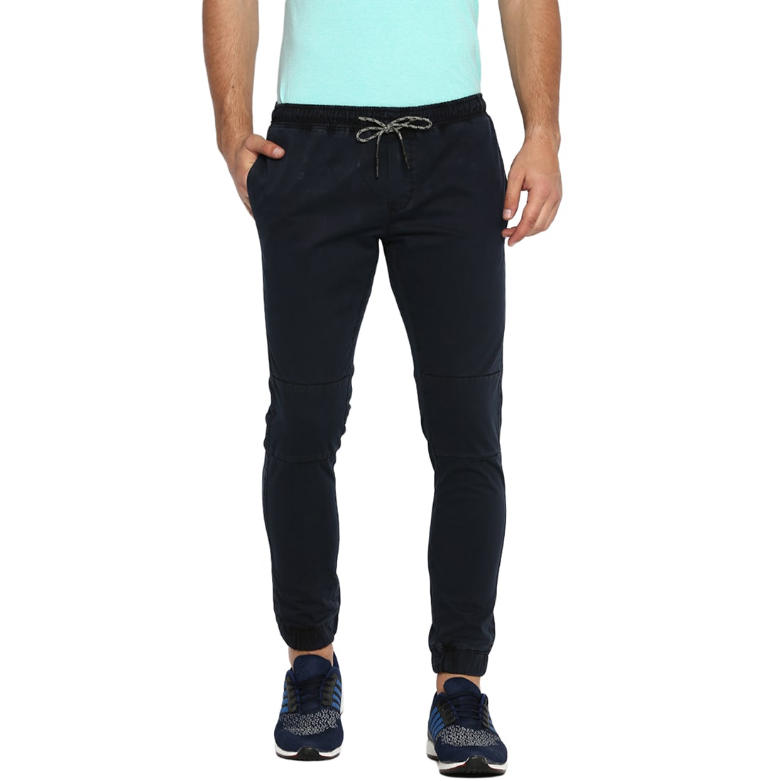 

BASICS Men Blue Solid Tapered fit Joggers