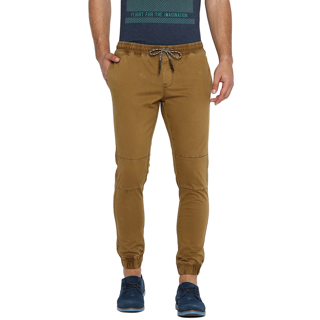 

BASICS Men Brown Solid Tapered fit Joggers