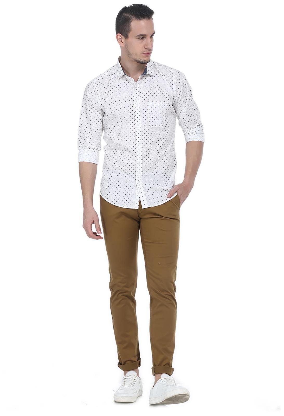 

BASICS Men Brown Solid Tapered fit Regular trousers