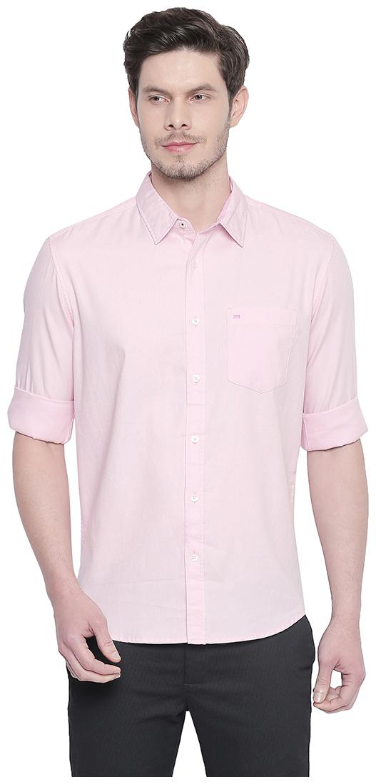 

BASICS Men Pink Solid Slim Fit Casual Shirt