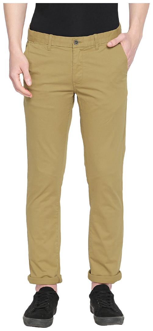 

BASICS Men Brown Solid Tapered fit Chinos