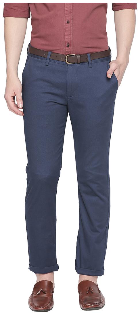 

BASICS Men Blue Printed Slim fit Chinos
