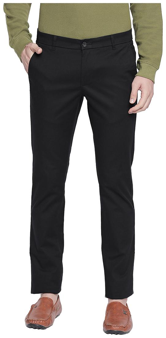 

BASICS Men Black Solid Tapered fit Chinos