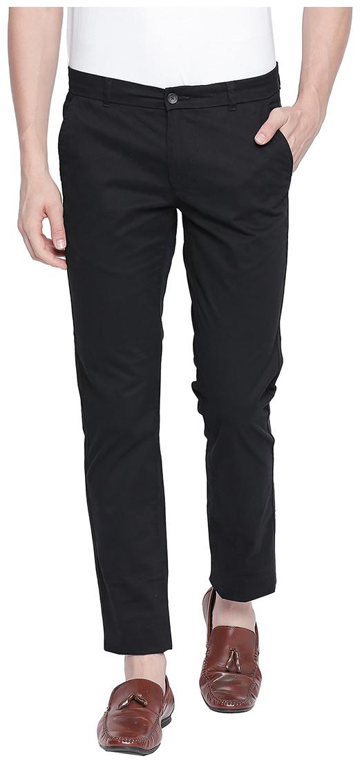 

BASICS Men Black Solid Tapered fit Chinos