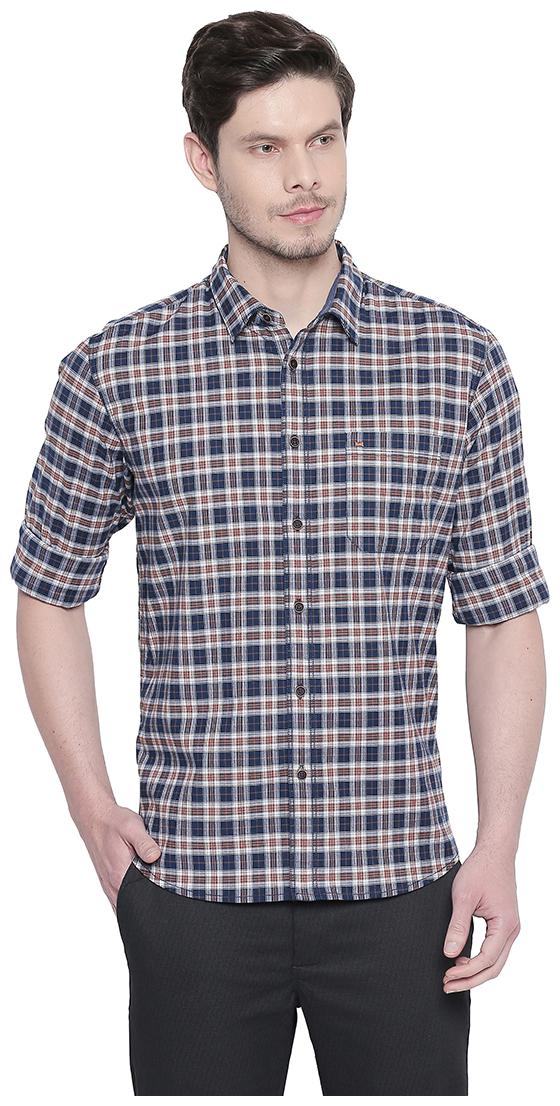 

BASICS Men Multi Checked Slim Fit Casual Shirt