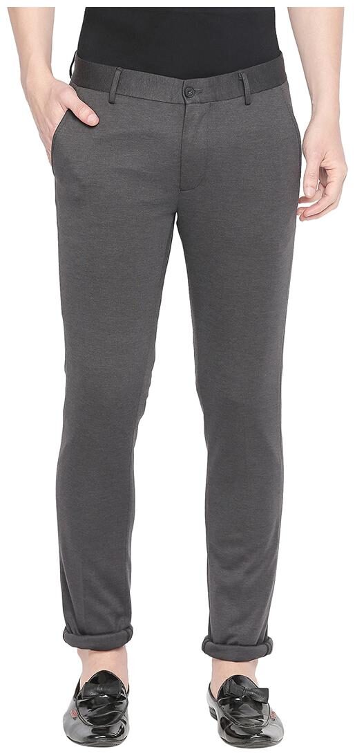 

BASICS Men Grey Textured Tapered fit Chinos