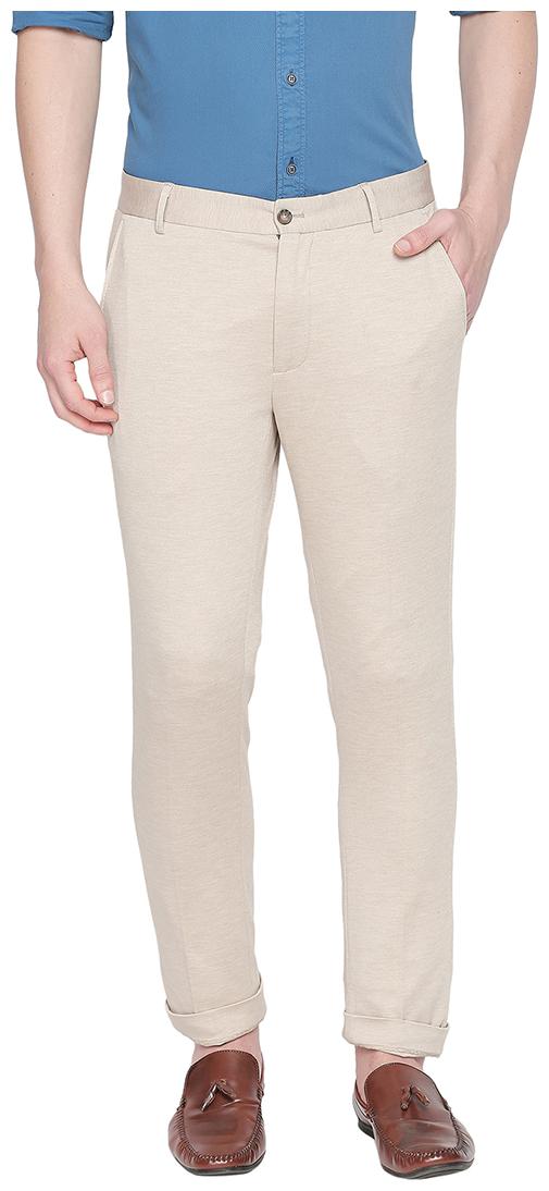 

BASICS Men Beige Textured Tapered fit Chinos
