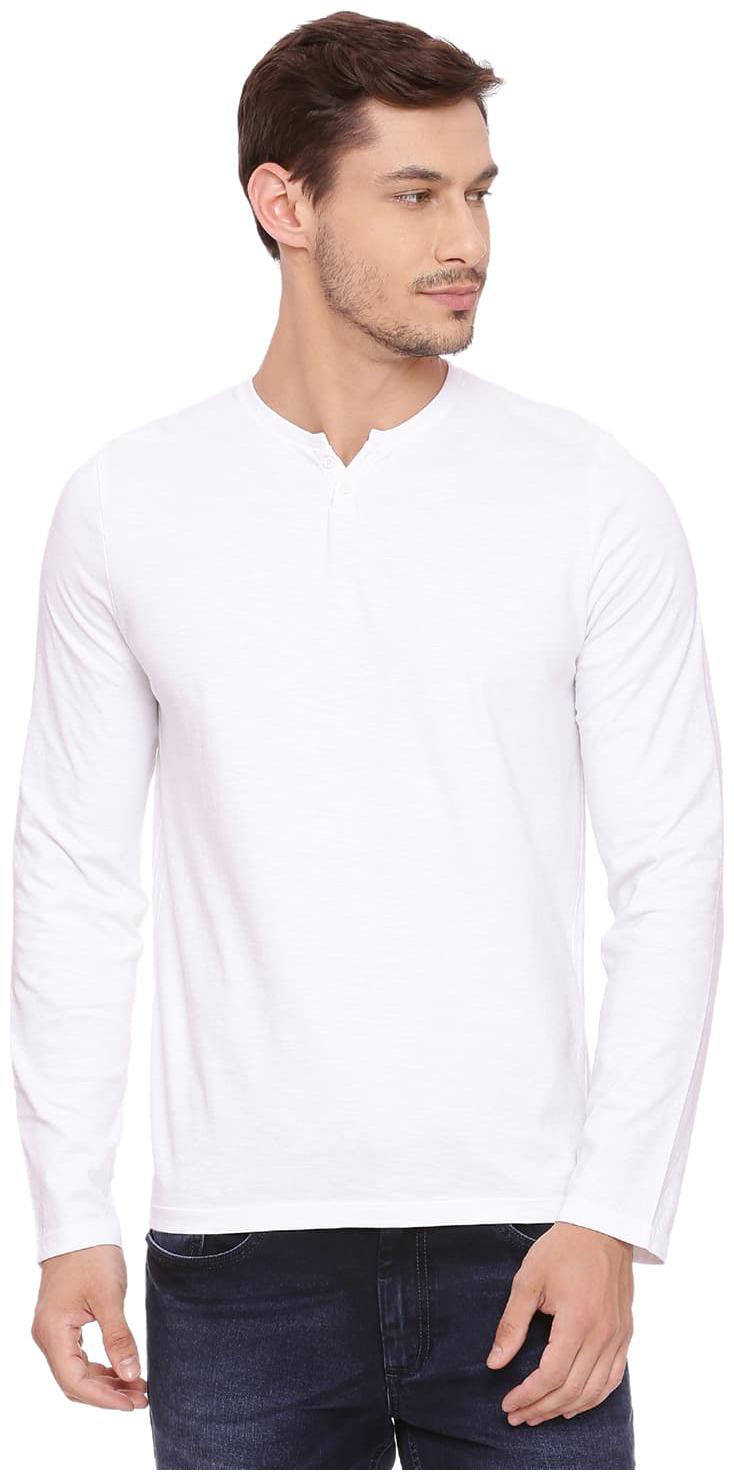 

BASICS Men White Regular fit Cotton Henley neck T-Shirt - Pack Of 1