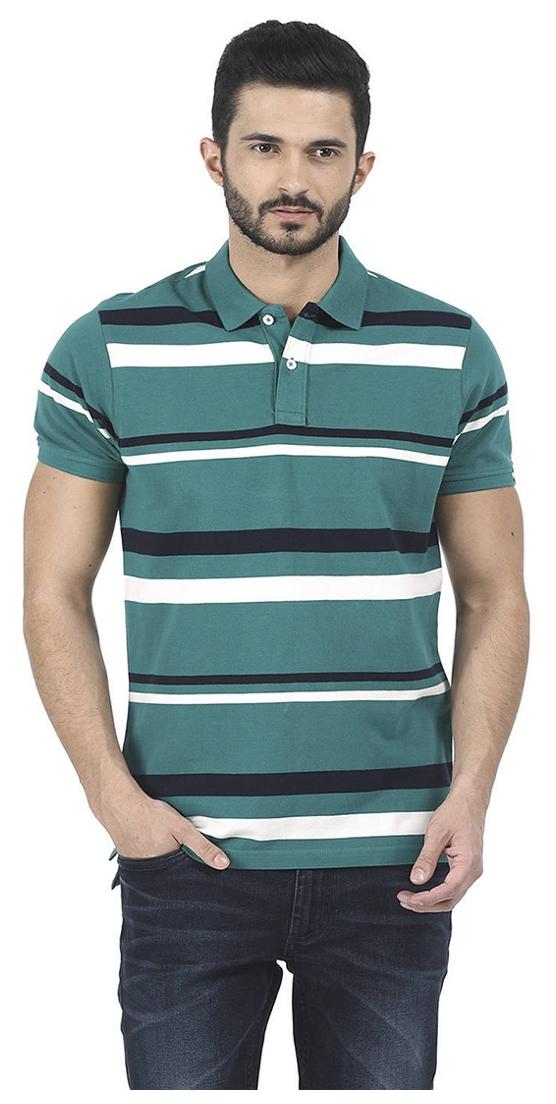

BASICS Men Green Regular fit Cotton Polo collar T-Shirt - Pack Of 1