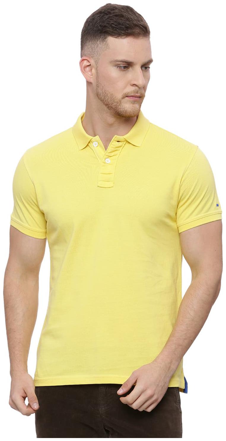 

Basics Muscle Fit Lemon Yellow Polo T Shirt