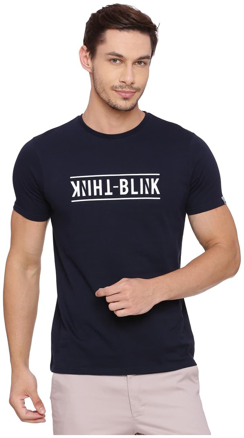 

BASICS Men Blue Regular fit Cotton Round neck T-Shirt - Pack Of 1