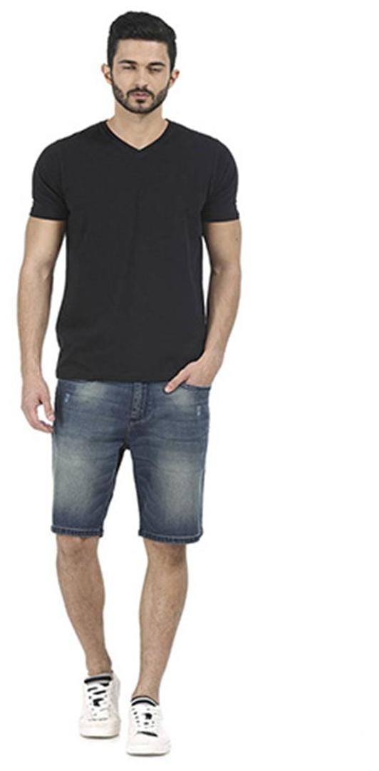 

Basics Muscle Fit Jet Black V Neck T Shirt