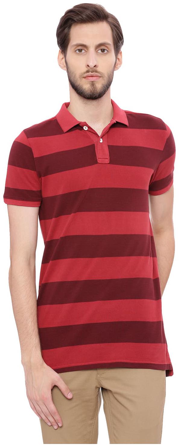 

BASICS Men Pink Regular fit Cotton Polo collar T-Shirt - Pack Of 1