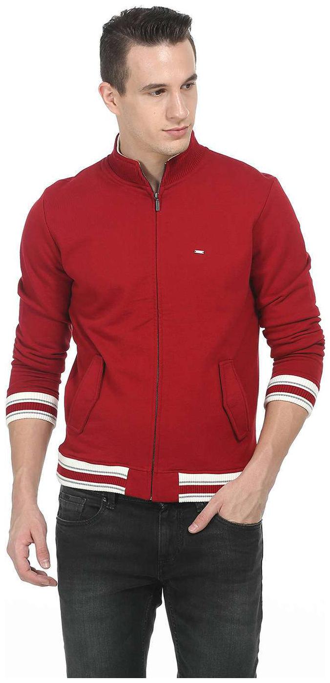 

BASICS Men Red Solid Bomber jacket