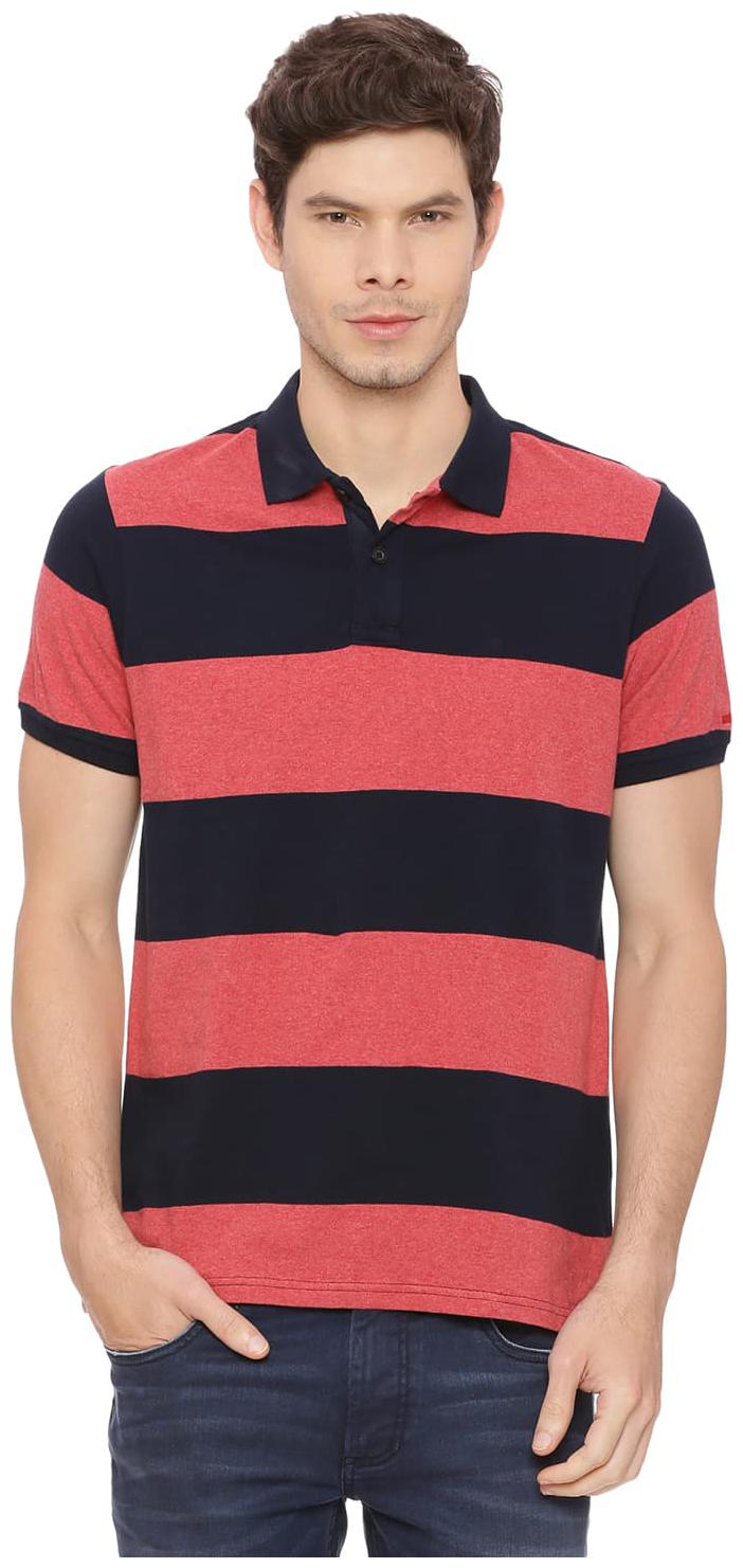 

BASICS Men Red Regular fit Cotton Polo collar T-Shirt - Pack Of 1