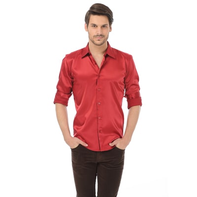 

BASICS Men Slim fit Formal Shirt - Red