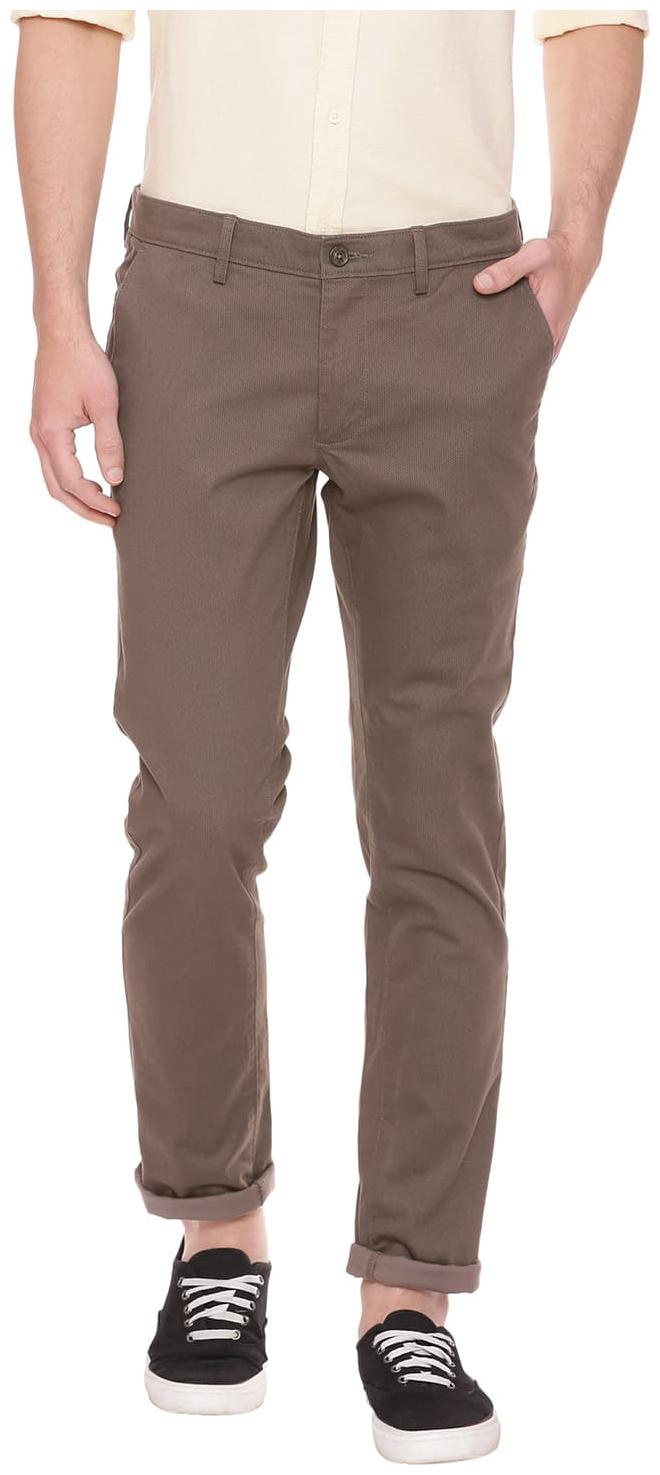 

BASICS Men Beige Printed Skinny fit Regular trousers